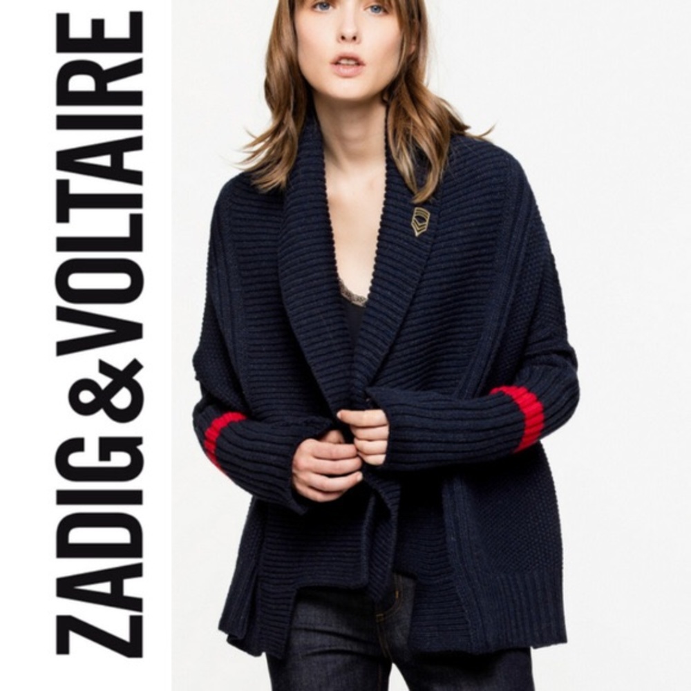 Zadig & Voltaire Mystic Wool Shawl Cardigan S NWT